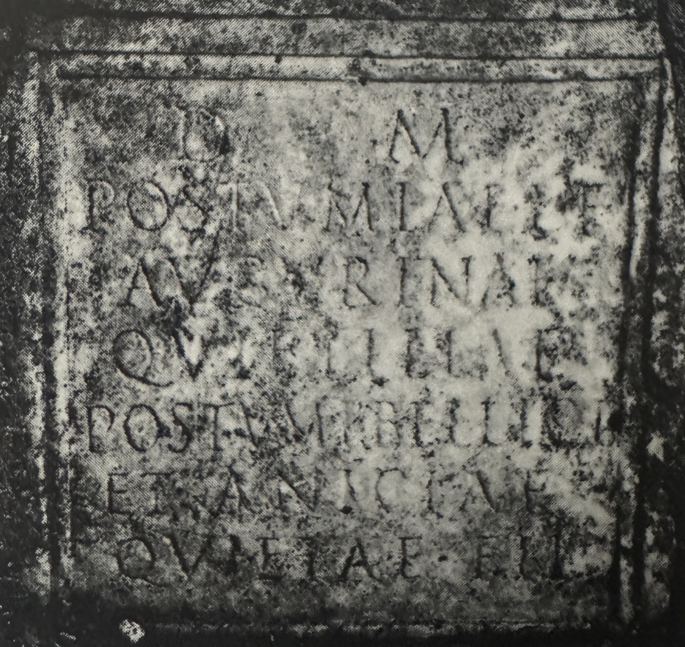 Ottavia, collezione custodita presso il Casale della Lucchina, epigrafe funeraria 
